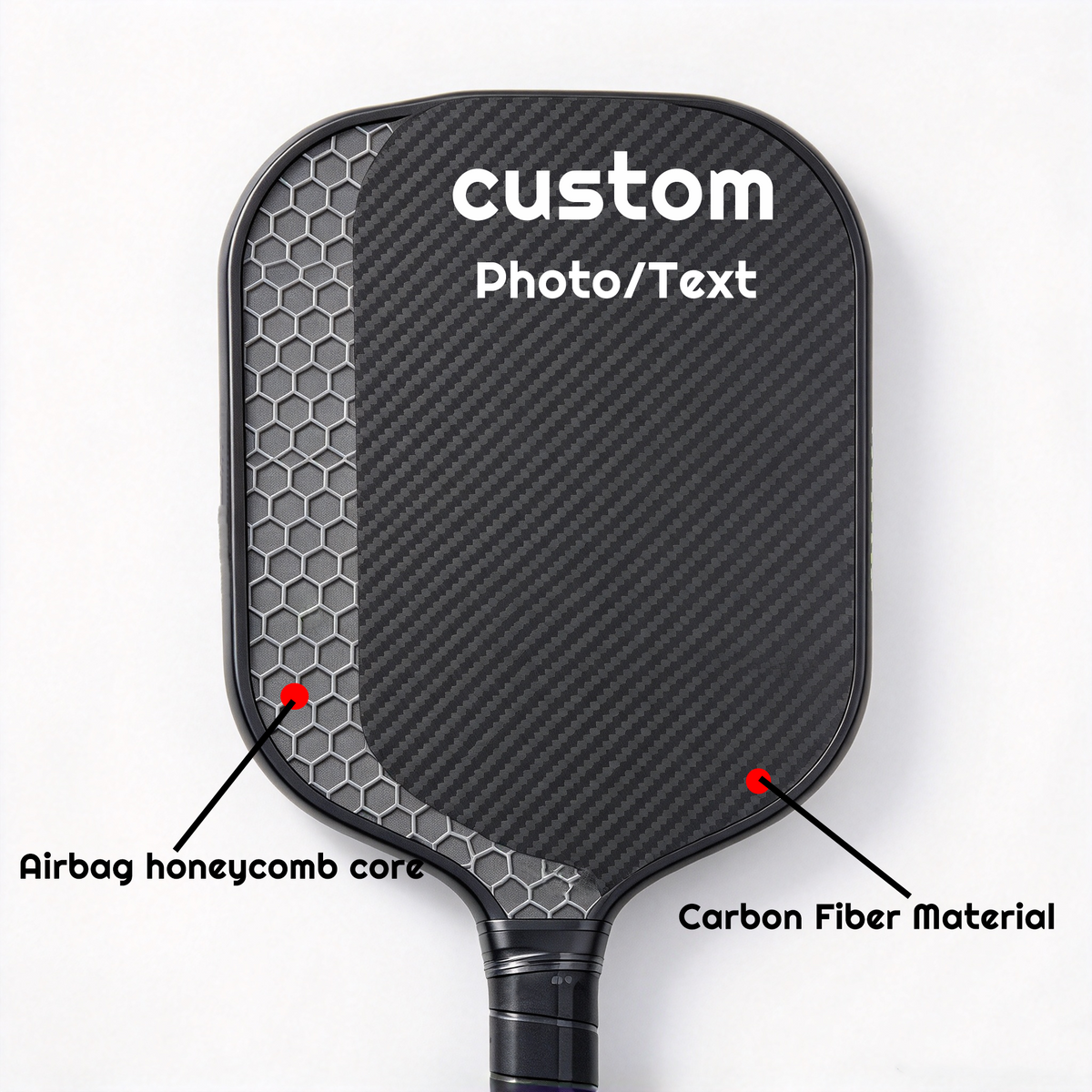 Custom Pickleball Carbon fiber Personalized Image Text Pickleball Paddles Print- 15.7 × 7.9 × 0.6 in