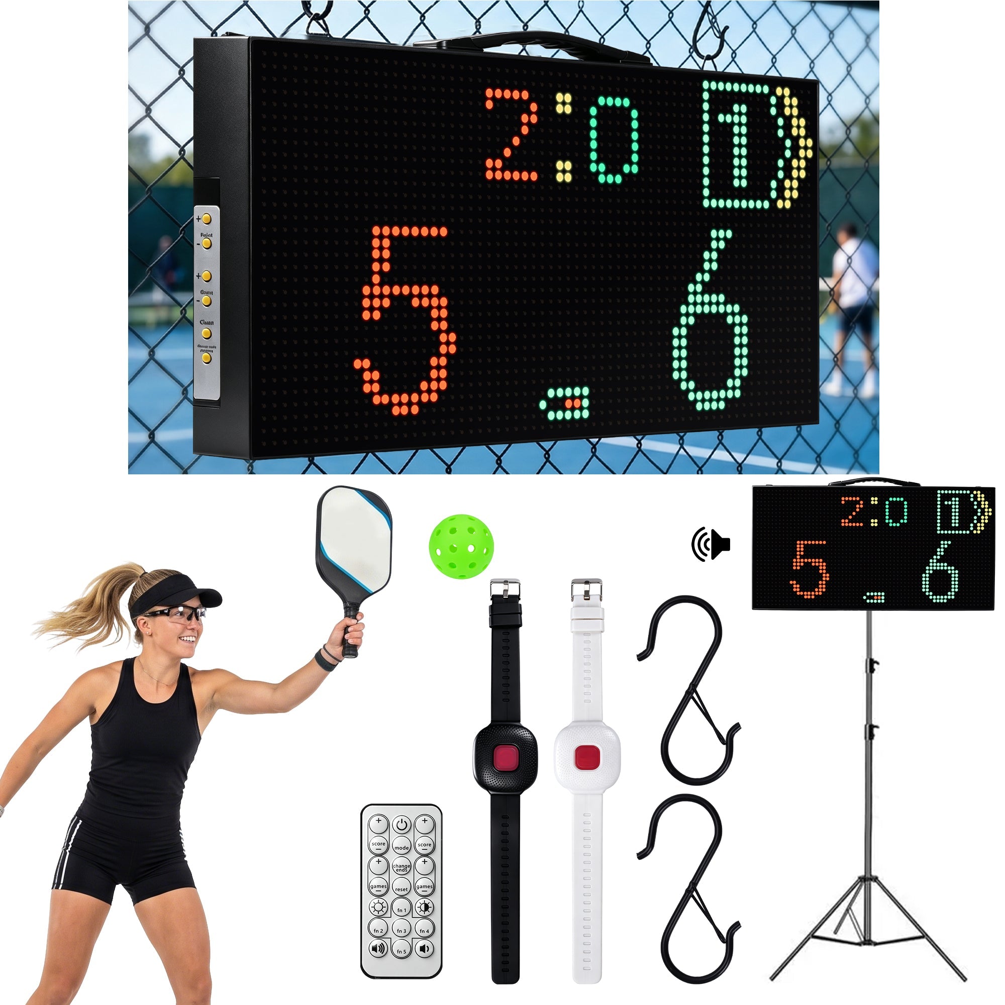 Electronic Pickleball Scoreboard, Tournament-Grade Pickleball Score Keeper - Posboll store