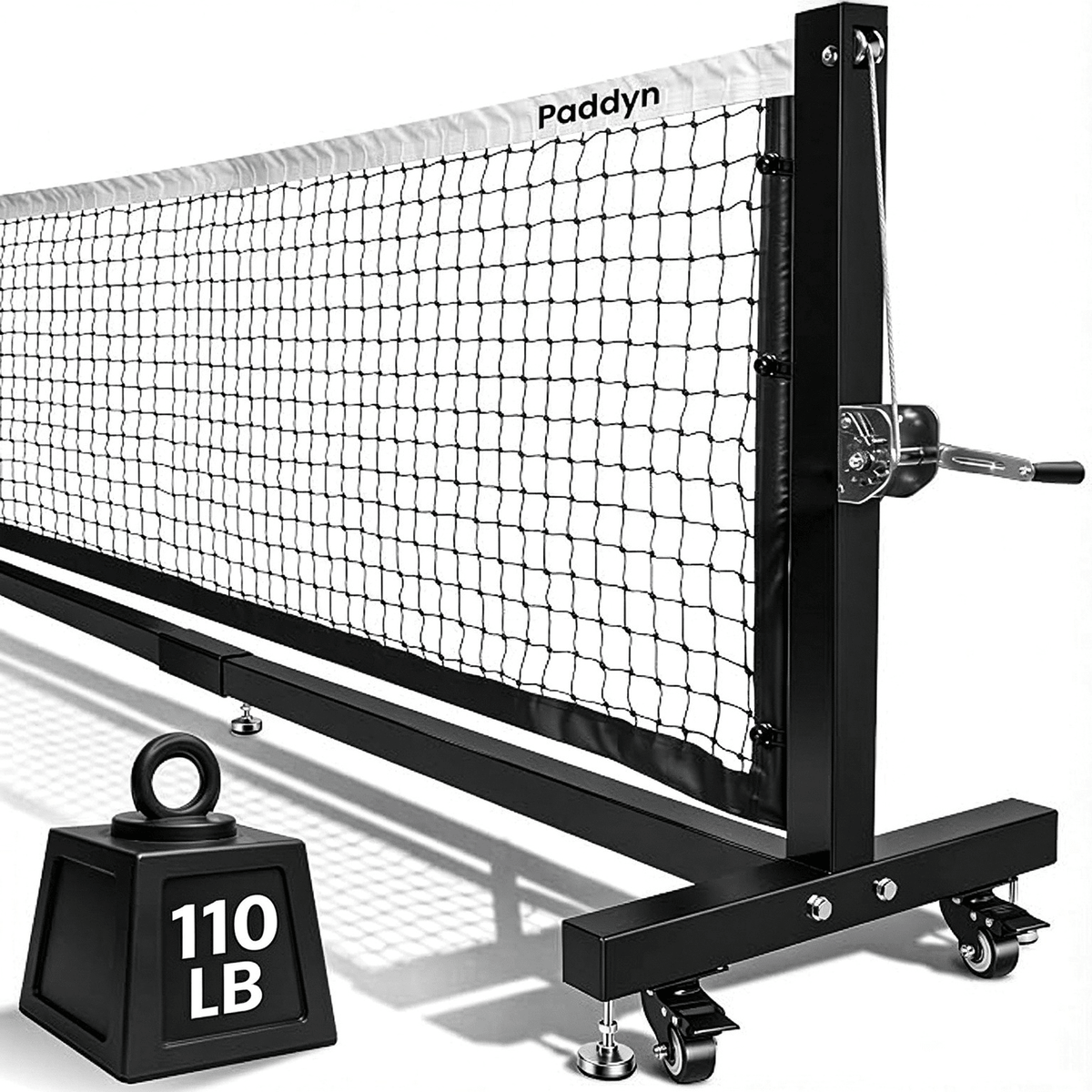 Pickleball Net Portable Outdoor with Wheels-22FT Pro Tournament Pickle Ball Net with Steel Cable Tensioning System,124LBS Heavy-Duty Pickleball net for Driveway/Backyard/Club/School - Posboll store
