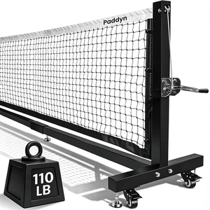 Pickleball Net Portable Outdoor with Wheels-22FT Pro Tournament Pickle Ball Net with Steel Cable Tensioning System,124LBS Heavy-Duty Pickleball net for Driveway/Backyard/Club/School - Posboll store
