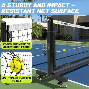 Pickleball Net Portable Outdoor with Wheels-22FT Pro Tournament Pickle Ball Net with Steel Cable Tensioning System,124LBS Heavy-Duty Pickleball net for Driveway/Backyard/Club/School - Posboll store
