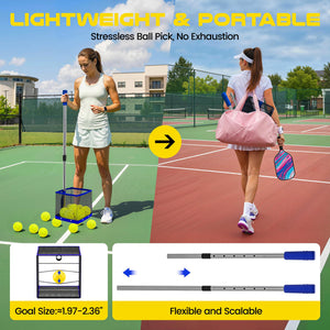 Pickleball Picker Upper&Tennis Ball Collector Holds 25 Balls,Picker Hopper Container for Picking,Tennis Ball Hopper,Pickleball Ball Retriever,Pickleball Picker Upper Ball Holder - Posboll store