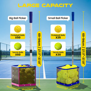 Pickleball Picker Upper&Tennis Ball Collector Holds 25 Balls,Picker Hopper Container for Picking,Tennis Ball Hopper,Pickleball Ball Retriever,Pickleball Picker Upper Ball Holder - Posboll store