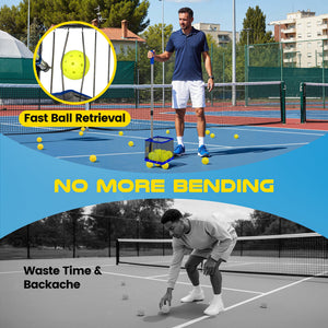 Pickleball Picker Upper&Tennis Ball Collector Holds 25 Balls,Picker Hopper Container for Picking,Tennis Ball Hopper,Pickleball Ball Retriever,Pickleball Picker Upper Ball Holder - Posboll store