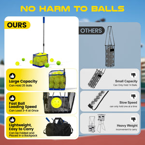 Pickleball Picker Upper&Tennis Ball Collector Holds 25 Balls,Picker Hopper Container for Picking,Tennis Ball Hopper,Pickleball Ball Retriever,Pickleball Picker Upper Ball Holder - Posboll store