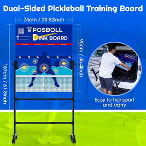 Pickleball Practice Board Pickleball Dink Rebounder with Stand Pickleball Wall for Practice Dink Board for Pickleball Training Adjustable Pickleball Practice Rebounder Pad Portable Dink Guru - Posboll store