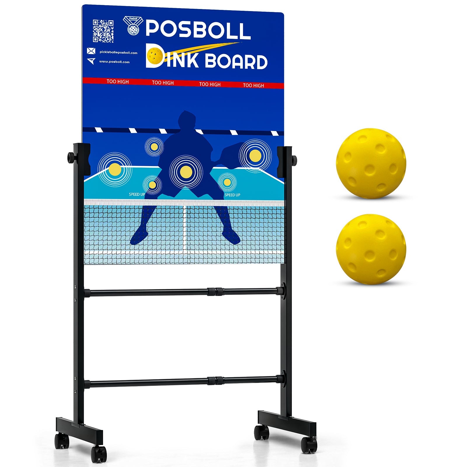Pickleball Practice Board Pickleball Dink Rebounder with Stand Pickleball Wall for Practice Dink Board for Pickleball Training Adjustable Pickleball Practice Rebounder Pad Portable Dink Guru - Posboll store