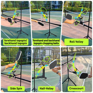 Pickleball Topspin Trainer,Tennis&Pickleball Practice Tool with 360° Angles and Height Adjustment, Portable Pickle Ball Training - Posboll store