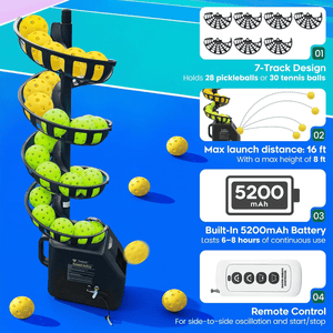 Posboll Pickleball Machine Ball Thrower Tennis Ball Machine with Catch Net - Posboll store