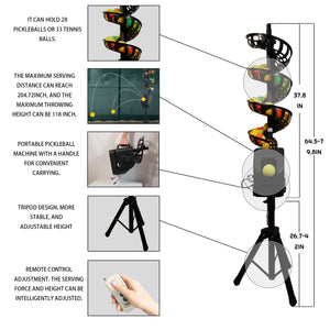 Posboll Pickleball Machine Ball Thrower Tennis Ball Machine with Catch Net - Posboll store