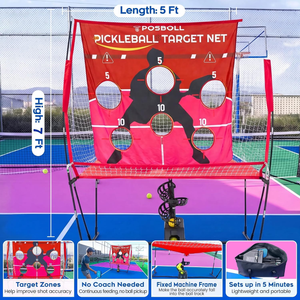Posboll Pickleball Machine Ball Thrower Tennis Ball Machine with Catch Net - Posboll store
