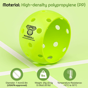 Posboll Pickleball Outdoor Pickleballs - USAP Approved 3pack - Posboll store