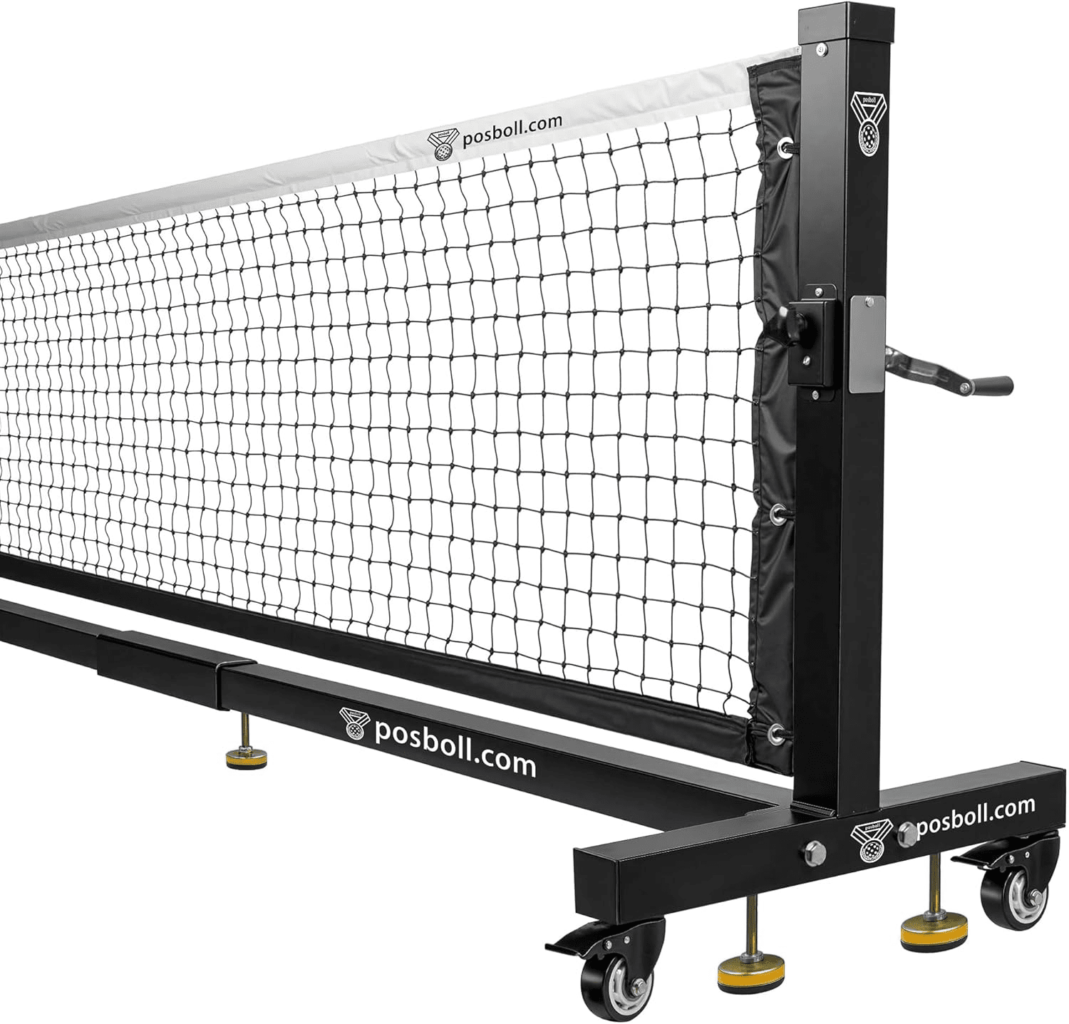 Pro Pickleball Net,Tournament Legal IFP Approved 22ft Outdoor/Indoor Net with Steel Cable Tensioning,Powder Coated Rust - Proof Frame,Portable Pickleball Equipment with Wheels - Posboll store