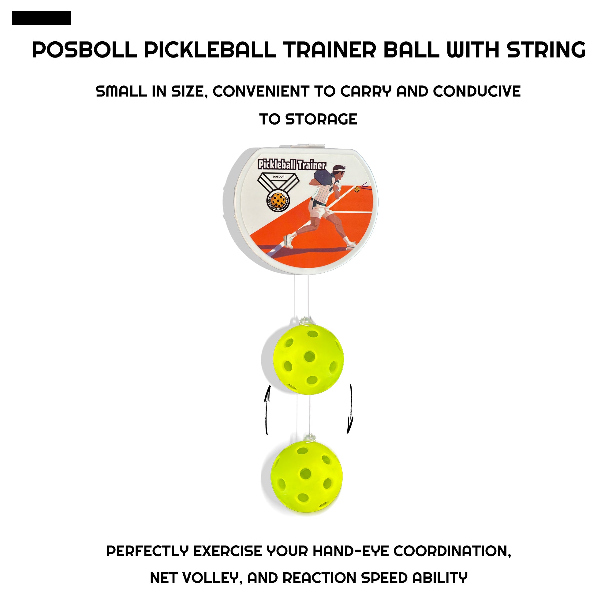 Pickleball Trainer Ball with String,Practice Aids Match Buddy with Elasticity Cord, Adjustable Height Rebounder for Multi-Angle Training