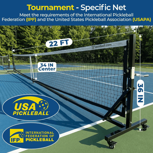 22ft Portable Pickleball Net with Steel Cable Tensioning System - Easy Movement - Posboll store