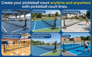 22ft Portable Pickleball Net with Steel Cable Tensioning System - Easy Movement - Posboll store