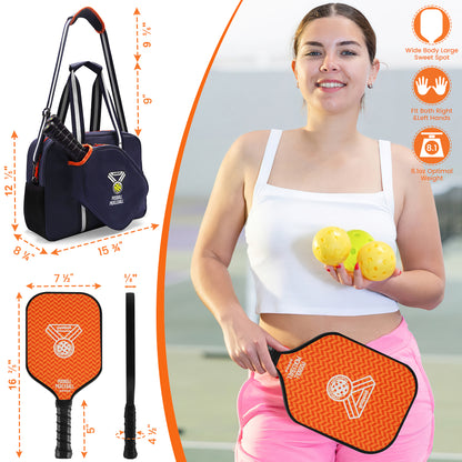 Posboll Pickleball Paddles Set Of 4 With Pickleball Bag Tote