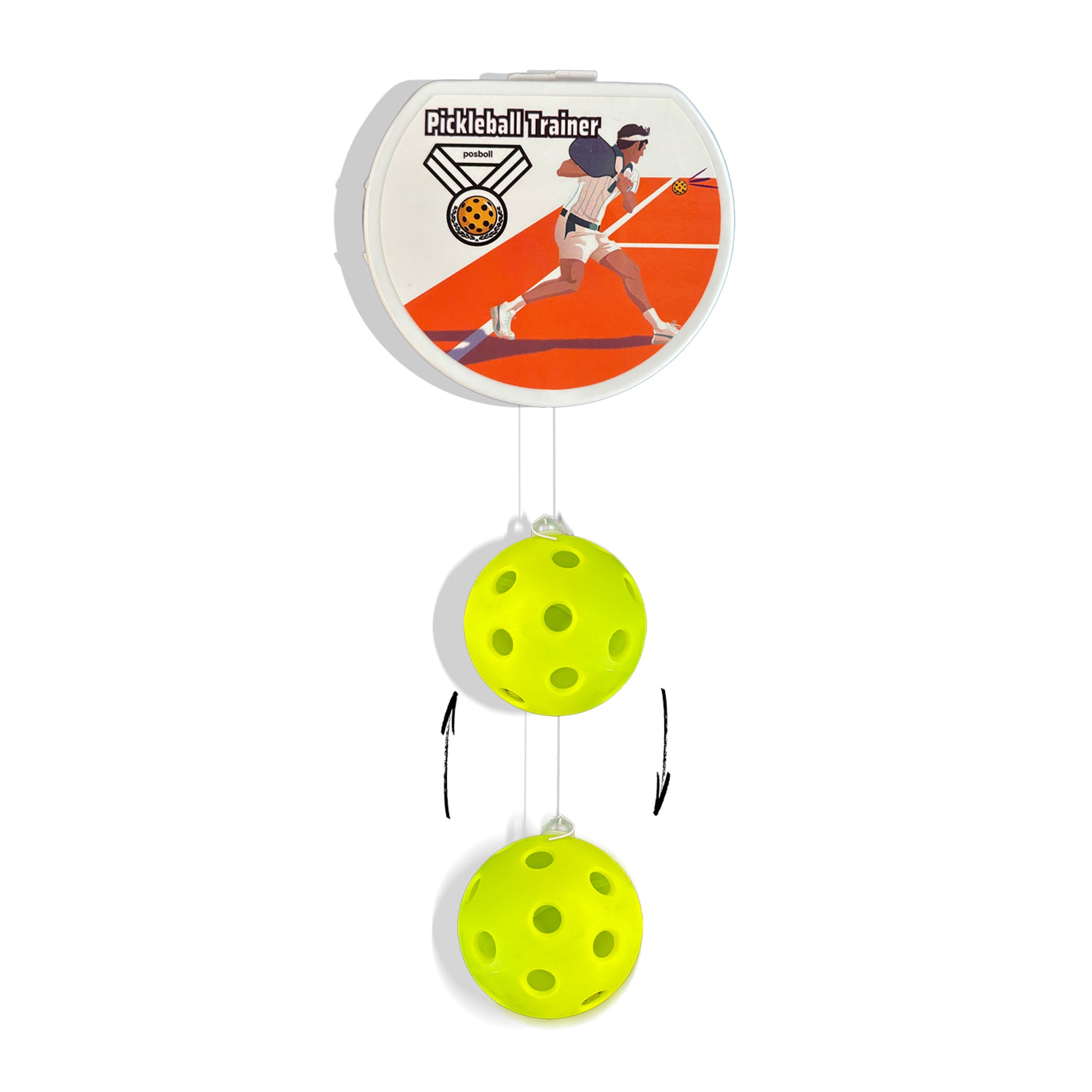 POSBOLL Pickleball Trainer with Adjustable Rebounder and Elastic Cord for Multi-Angle Practice.