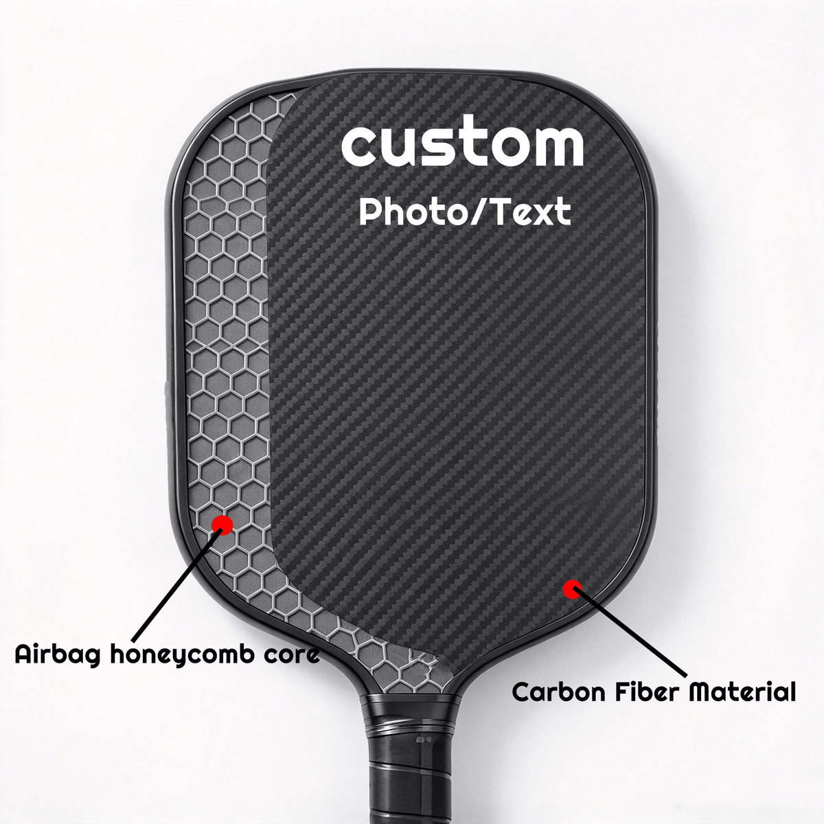 Custom Pickleball Carbon fiber Personalized Image Text Pickleball Paddles Print- 15.7 × 7.9 × 0.6 in - Posboll store