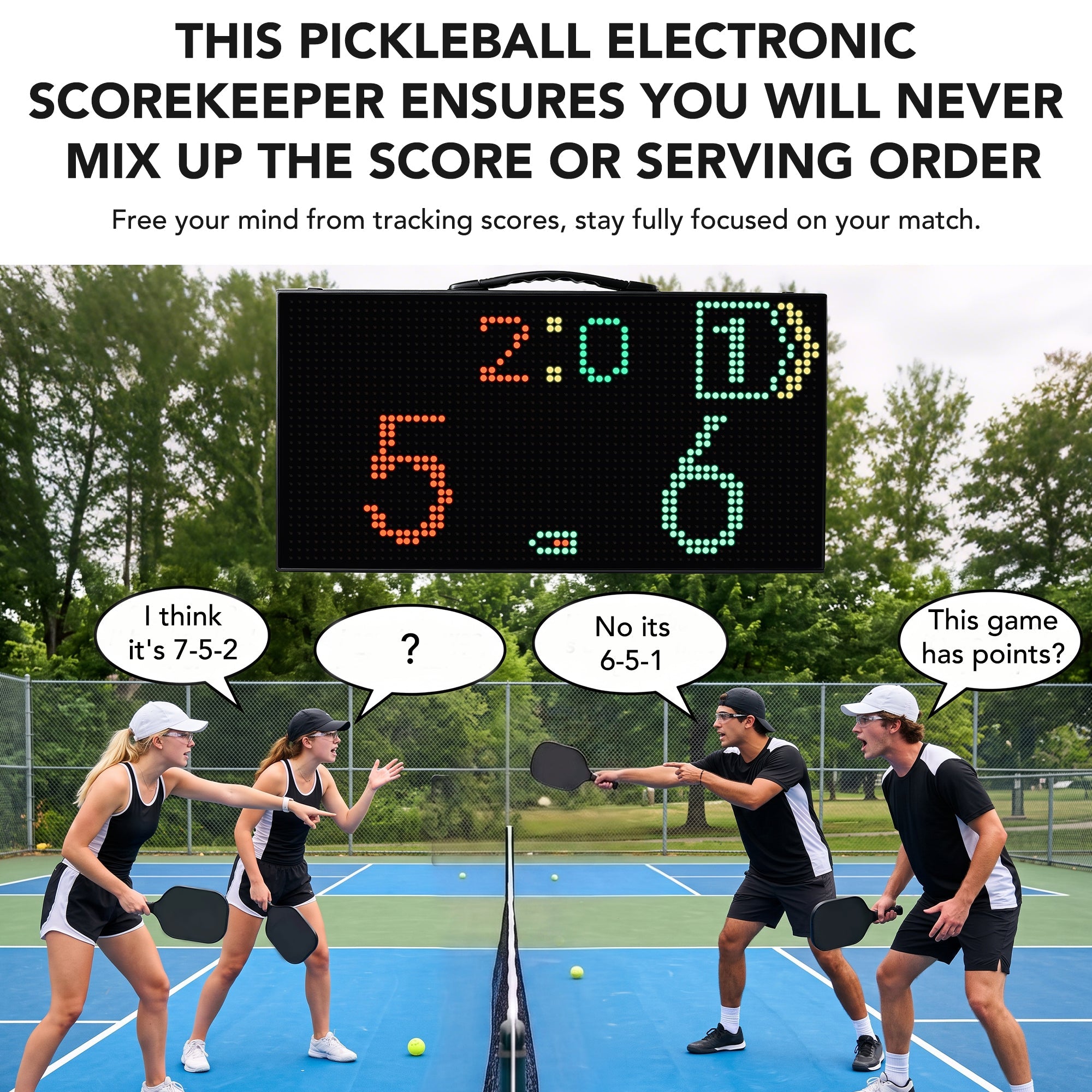 Electronic Pickleball Scoreboard, Tournament-Grade Pickleball Score Keeper - Posboll store