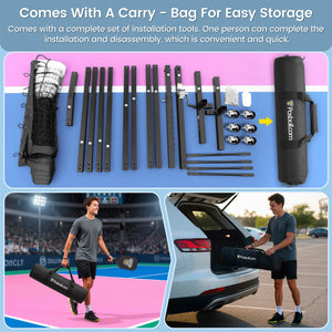 Heavy Duty Portable Pickleball Net with Steel Cable Tensioning System, 22ft - Easy Movement - Posboll store