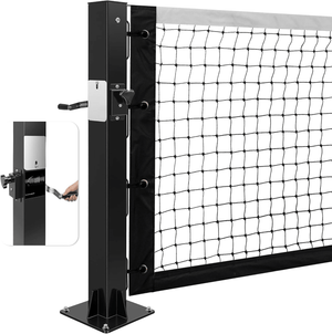 Permanent pickleball net-22FT Pro Tournament Pickle Ball Net with Steel Cable Tensioning System&Wheels,Heavy-Duty Pickleball net for Driveway/Backyard/Club/School - Posboll store