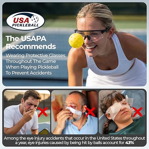 Pickleball Glasses for Men Women, Auto - Tinting Pickleball Safety Glasses with ANSI Z87.1,Pickleball Eye Protection - Posboll store