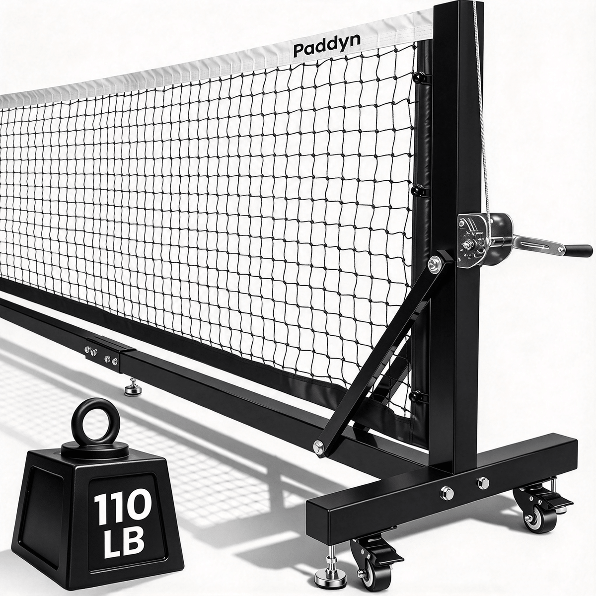 Pickleball Net Portable Outdoor with Wheels-22FT Pro Tournament Pickle Ball Net with Steel Cable Tensioning System,124LBS Heavy-Duty Pickleball net for Driveway/Backyard/Club/School - Posboll store