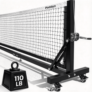 Pickleball Net Portable Outdoor with Wheels-22FT Pro Tournament Pickle Ball Net with Steel Cable Tensioning System,124LBS Heavy-Duty Pickleball net for Driveway/Backyard/Club/School - Posboll store