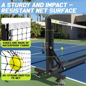 Pickleball Net Portable Outdoor with Wheels - 22FT Pro Tournament Pickle Ball Net with Steel Cable Tensioning System,124LBS Heavy - Duty Pickleball net for Driveway/Backyard/Club/School - Posboll store