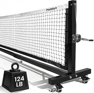 Pickleball Net Portable Outdoor with Wheels-22FT Pro Tournament Pickle Ball Net with Steel Cable Tensioning System,124LBS Heavy-Duty Pickleball net for Driveway/Backyard/Club/School - Posboll store