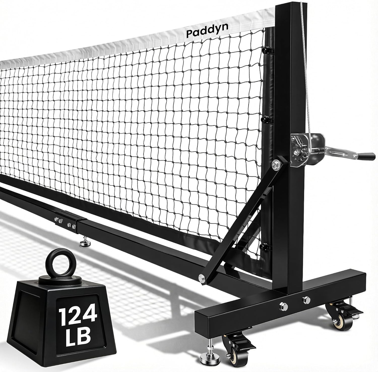 Pickleball Net Portable Outdoor with Wheels - 22FT Pro Tournament Pickle Ball Net with Steel Cable Tensioning System,124LBS Heavy - Duty Pickleball net for Driveway/Backyard/Club/School - Posboll store