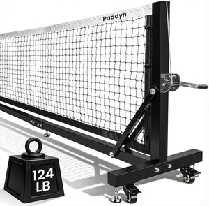 Pickleball Net Portable Outdoor with Wheels - 22FT Pro Tournament Pickle Ball Net with Steel Cable Tensioning System,124LBS Heavy - Duty Pickleball net for Driveway/Backyard/Club/School - Posboll store