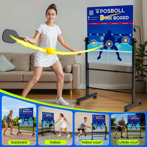Pickleball Practice Board Pickleball Dink Rebounder with Stand Pickleball Wall for Practice Dink Board for Pickleball Training Adjustable Pickleball Practice Rebounder Pad Portable Dink Guru - Posboll store