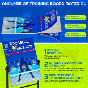 Pickleball Practice Board Pickleball Dink Rebounder with Stand Pickleball Wall for Practice Dink Board for Pickleball Training Adjustable Pickleball Practice Rebounder Pad Portable Dink Guru - Posboll store