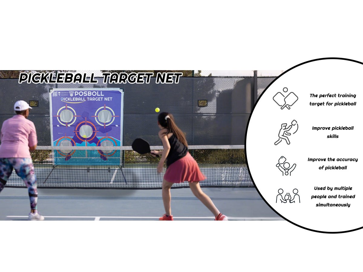 Pickleball Target Net, Portable Practice Net for Training Aids, Adjustable Target Holes for Pickleball & Tennis, Perfect for Pickleball Blast Game - Posboll store