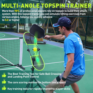 Pickleball Topspin Trainer,Solo Pickleball Practice Equipment,Portable Pickleball Training aids - Master Topspin&Backspin Techniques,Multi - Setting Trainer for Courts,Homes&Beyond - Posboll store