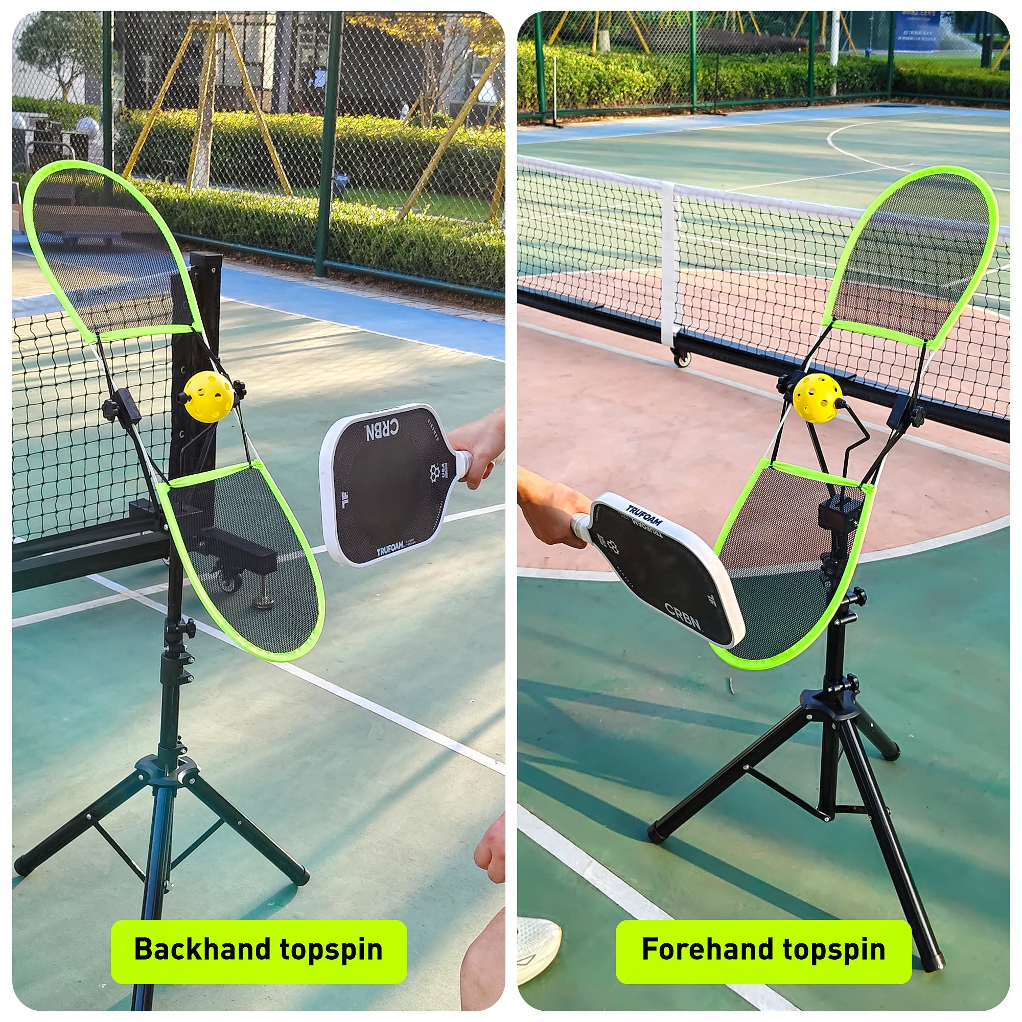 Pickleball Topspin Trainer,Solo Pickleball Practice Equipment,Portable Pickleball Training aids - Master Topspin&Backspin Techniques,Multi - Setting Trainer for Courts,Homes&Beyond - Posboll store
