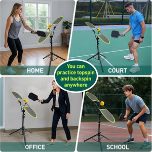 Pickleball Topspin Trainer,Solo Pickleball Practice Equipment,Portable Pickleball Training aids - Master Topspin&Backspin Techniques,Multi - Setting Trainer for Courts,Homes&Beyond - Posboll store