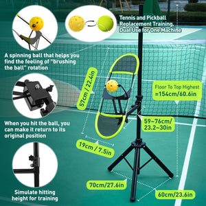 Pickleball Topspin Trainer,Tennis&Pickleball Practice Tool with 360° Angles and Height Adjustment, Portable Pickle Ball Training Equipment No - Pick - Up Design for Indoor/Outdoor Training Brand: WAOPSO - Posboll store