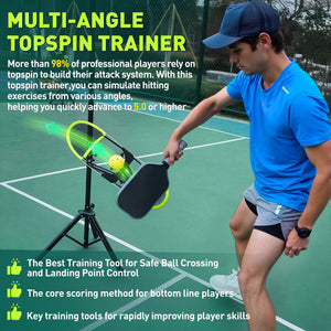 Pickleball Topspin Trainer,Tennis&Pickleball Practice Tool with 360° Angles and Height Adjustment, Portable Pickle Ball Training Equipment No - Pick - Up Design for Indoor/Outdoor Training Brand: WAOPSO - Posboll store