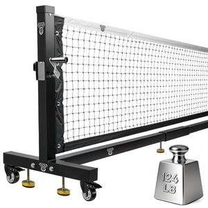 Portable Pickleball Net with Steel Cable Tensioning System - Heavy Duty 22 Feet, Rust - Proof Frame - Posboll store