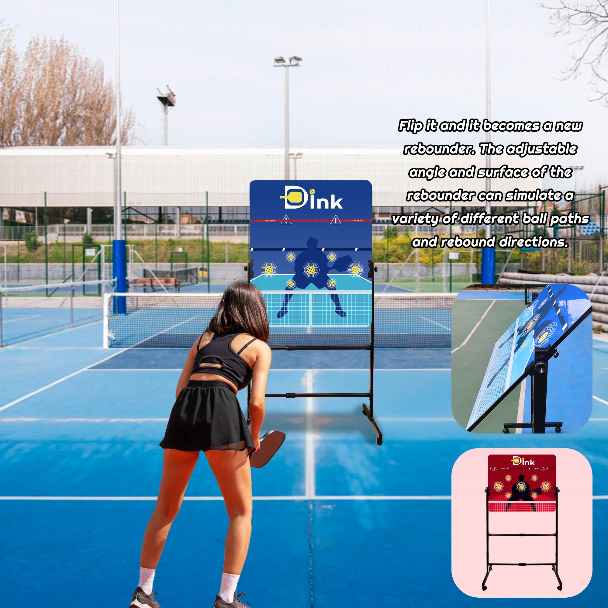 Posboll Dual - Sided Pickleball Practice Board with Stand - Posboll store