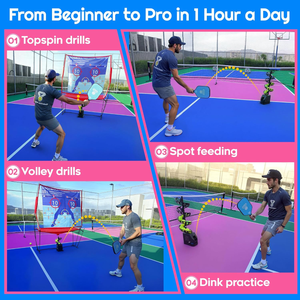 Posboll Pickleball Machine Ball Thrower Tennis Ball Machine with Catch Net - Posboll store