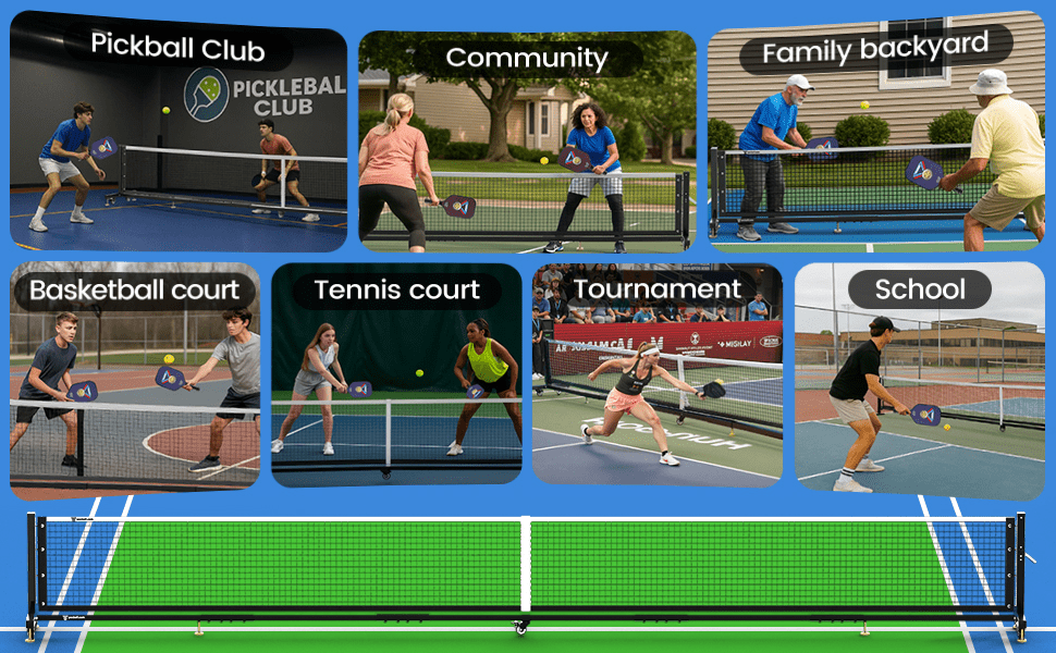 Pro Pickleball Net,Tournament Legal IFP Approved 22ft Outdoor/Indoor Net with Steel Cable Tensioning,Powder Coated Rust - Proof Frame,Portable Pickleball Equipment with Wheels - Posboll store